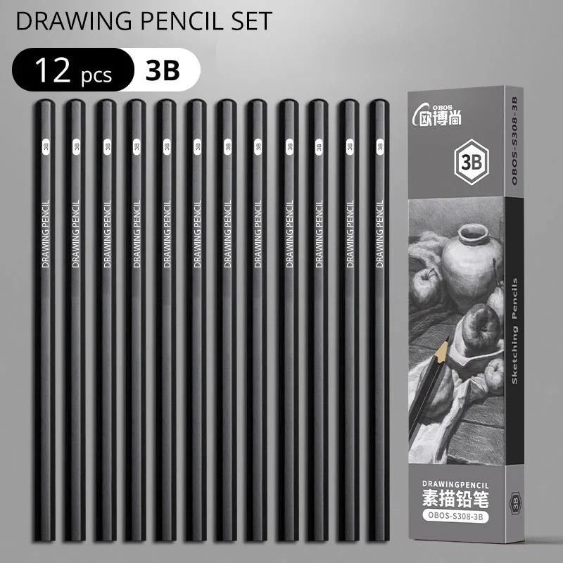 Professional Multi-Grade Graphite & Charcoal Sketching Pencil Set