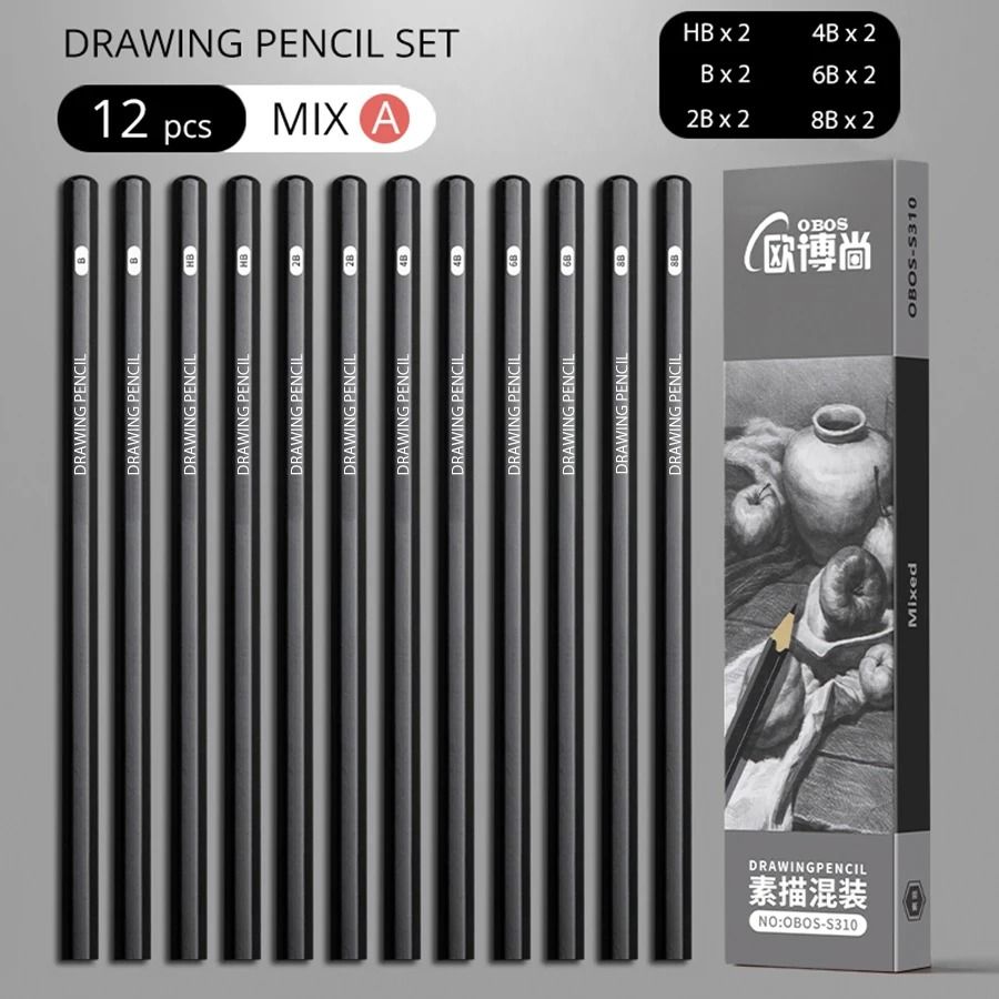 Professional Multi-Grade Graphite & Charcoal Sketching Pencil Set