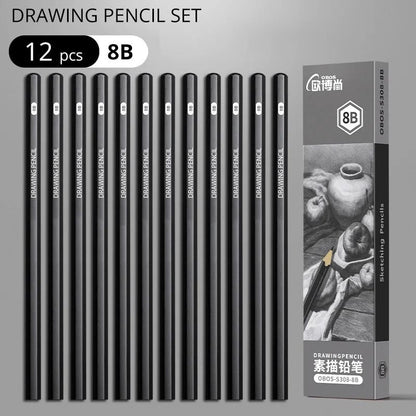 Professional Multi-Grade Graphite & Charcoal Sketching Pencil Set