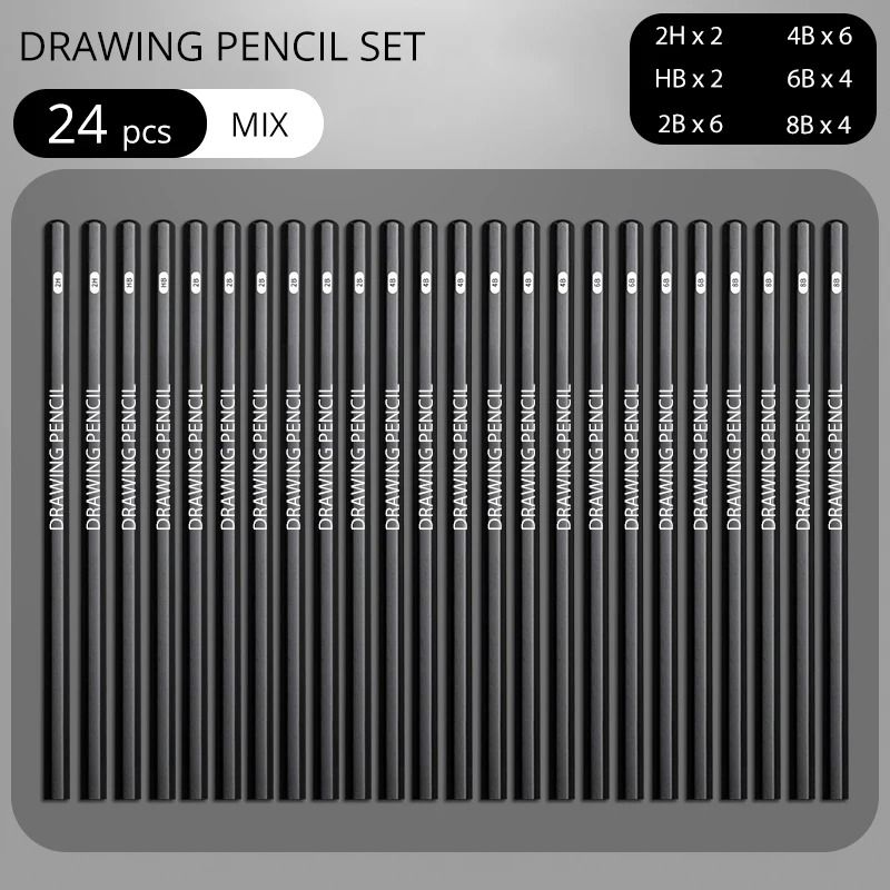 Professional Multi-Grade Graphite & Charcoal Sketching Pencil Set
