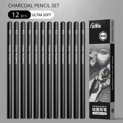 Professional Multi-Grade Graphite & Charcoal Sketching Pencil Set