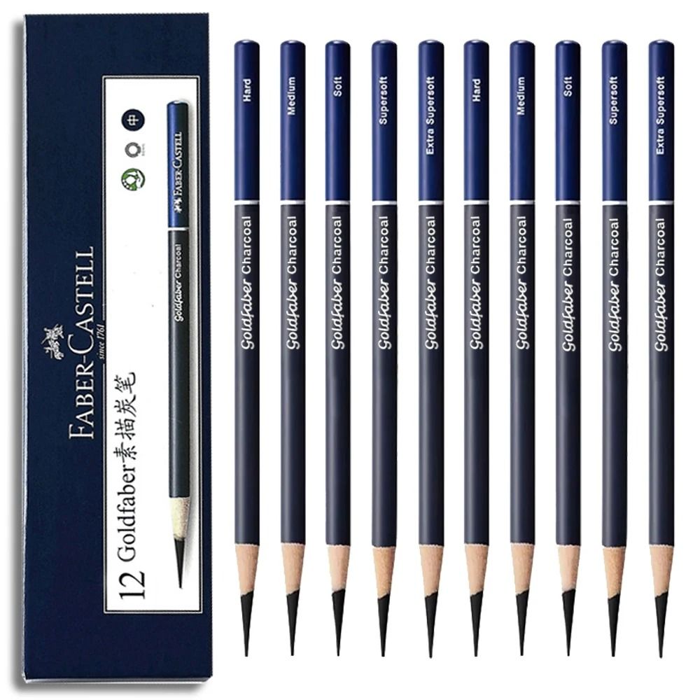 Faber Castell Goldfaber Charcoal Pencils Set for Sketching Shading and Drawing