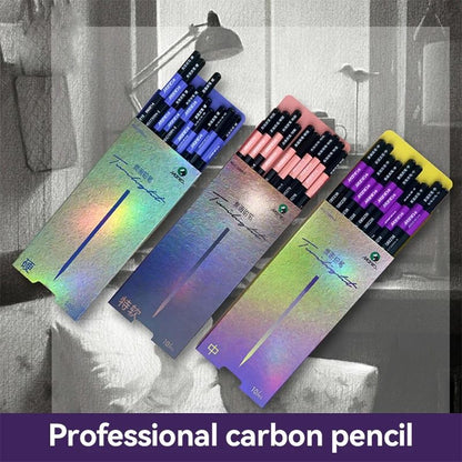 Professional 10-Piece Charcoal & Graphite Sketching Set - Premium Artist Grade