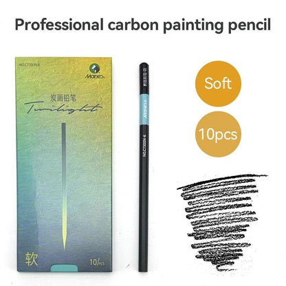Professional 10-Piece Charcoal & Graphite Sketching Set - Premium Artist Grade