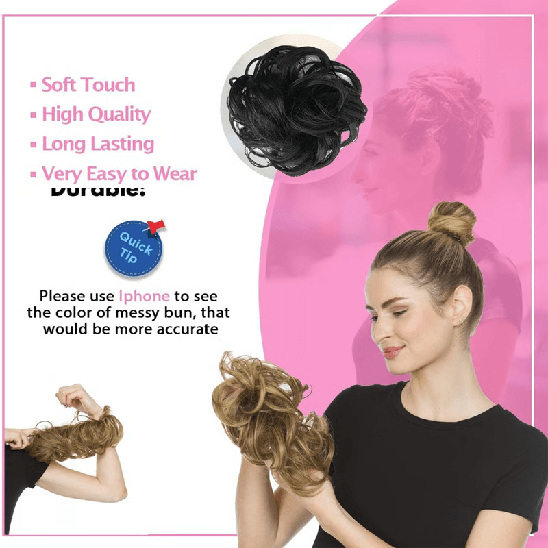 Rose Bun Hair Scrunchie – Quick & Voluminous Messy Bun Maker for All Hair Types