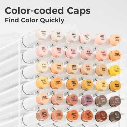 Ohuhu Honolulu 36 Skin Tone Marker Set - Refillable Professional Portrait Markers