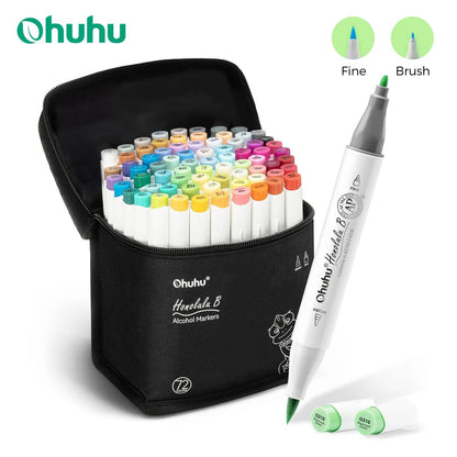 Refillable Alcohol Art Markers Set for Professional Drawing and Blending