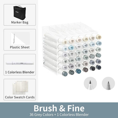 Refillable Alcohol Art Markers Set for Professional Drawing and Blending