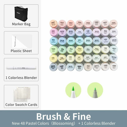 Refillable Alcohol Art Markers Set for Professional Drawing and Blending