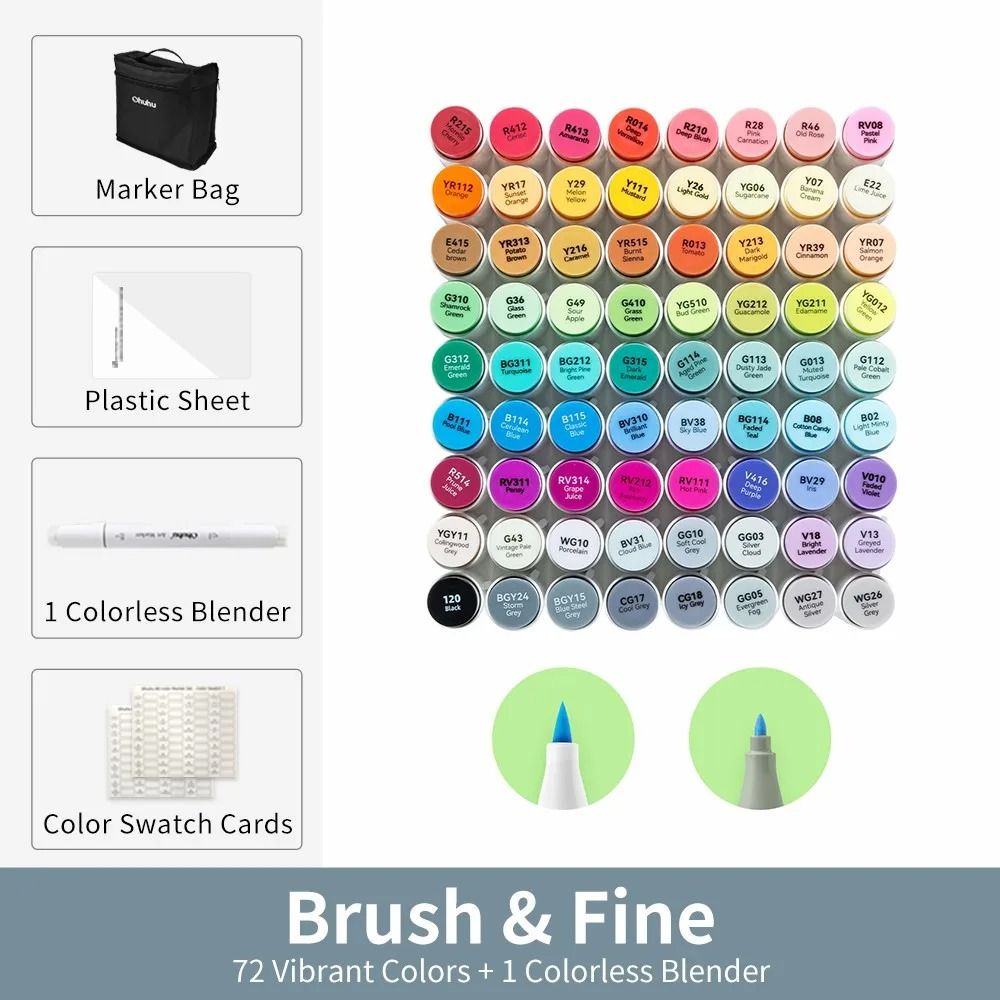 Refillable Alcohol Art Markers Set for Professional Drawing and Blending
