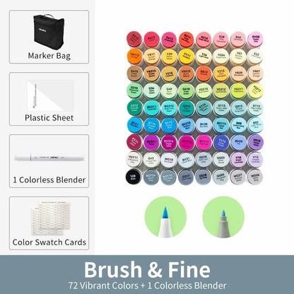 Refillable Alcohol Art Markers Set for Professional Drawing and Blending