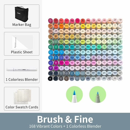 Refillable Alcohol Art Markers Set for Professional Drawing and Blending