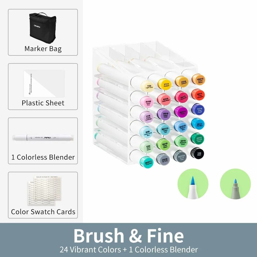 Refillable Alcohol Art Markers Set for Professional Drawing and Blending