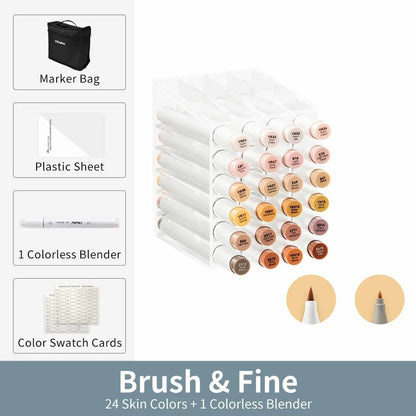 Refillable Alcohol Art Markers Set for Professional Drawing and Blending