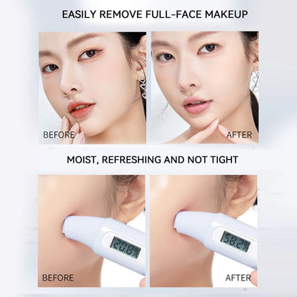 GECOMO Hyaluronic Acid Makeup Remover 3 in 1 Eye Lip and Face Cleanser Gentle Sensitive Skin Makeup Remover Pump Bottle