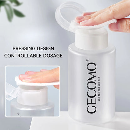 GECOMO Hyaluronic Acid Makeup Remover 3 in 1 Eye Lip and Face Cleanser Gentle Sensitive Skin Makeup Remover Pump Bottle