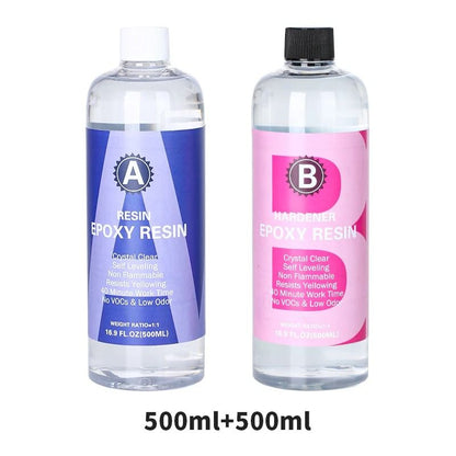 Crystal Clear Epoxy Resin Kit 1 to 1 High Gloss Art Resin for DIY Crafts and Jewelry