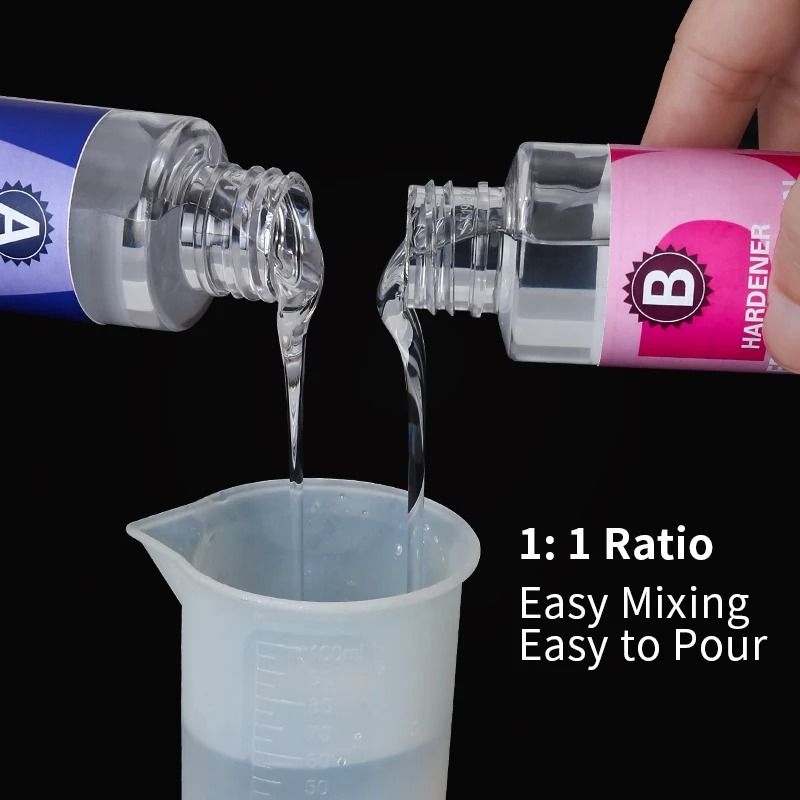 Crystal Clear Epoxy Resin Kit 1 to 1 High Gloss Art Resin for DIY Crafts and Jewelry