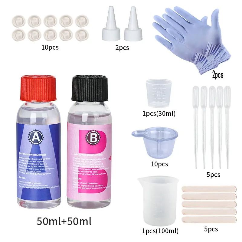 Crystal Clear Epoxy Resin Kit 1 to 1 High Gloss Art Resin for DIY Crafts and Jewelry