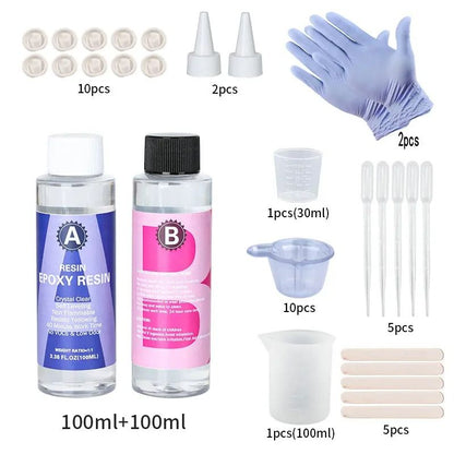 Crystal Clear Epoxy Resin Kit 1 to 1 High Gloss Art Resin for DIY Crafts and Jewelry