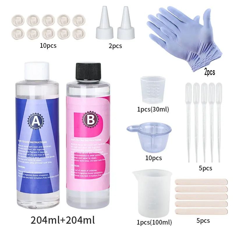 Crystal Clear Epoxy Resin Kit 1 to 1 High Gloss Art Resin for DIY Crafts and Jewelry