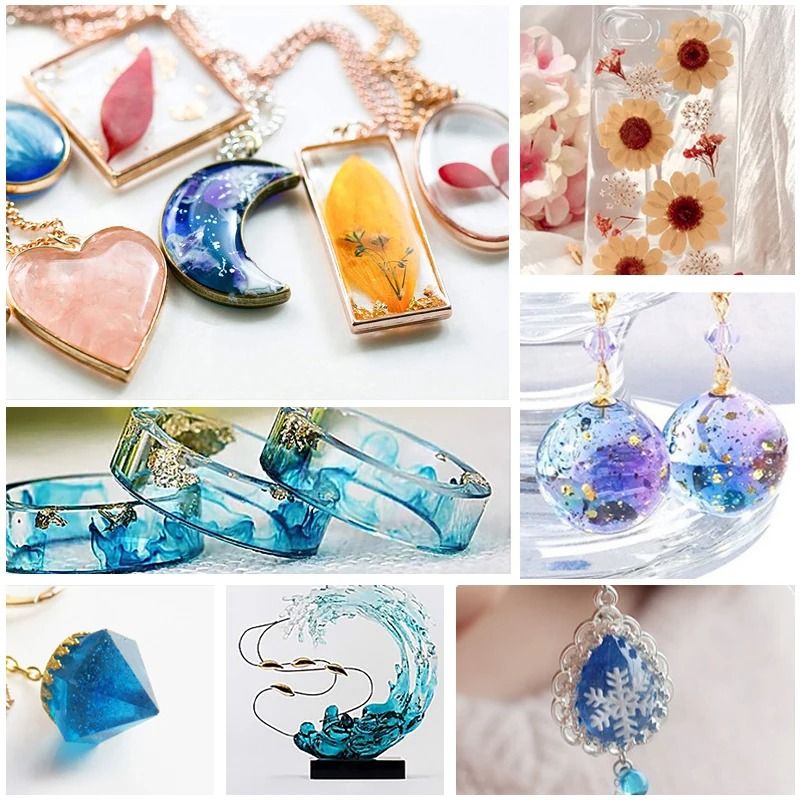 Crystal Clear Epoxy Resin Kit 1 to 1 High Gloss Art Resin for DIY Crafts and Jewelry