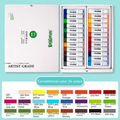 Artist Series Soft Solid Gouache Paint Sticks - Washable Non-Toxic Drawing Pastels