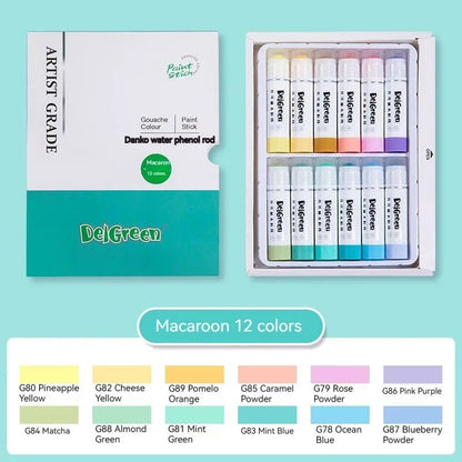 Artist Series Soft Solid Gouache Paint Sticks - Washable Non-Toxic Drawing Pastels