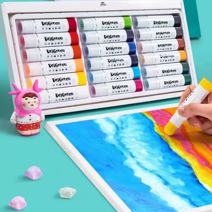 Artist Series Soft Solid Gouache Paint Sticks - Washable Non-Toxic Drawing Pastels