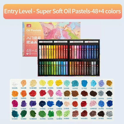 Super Soft Professional Oil Pastel Set - Vibrant Artist Grade Blending & Layering