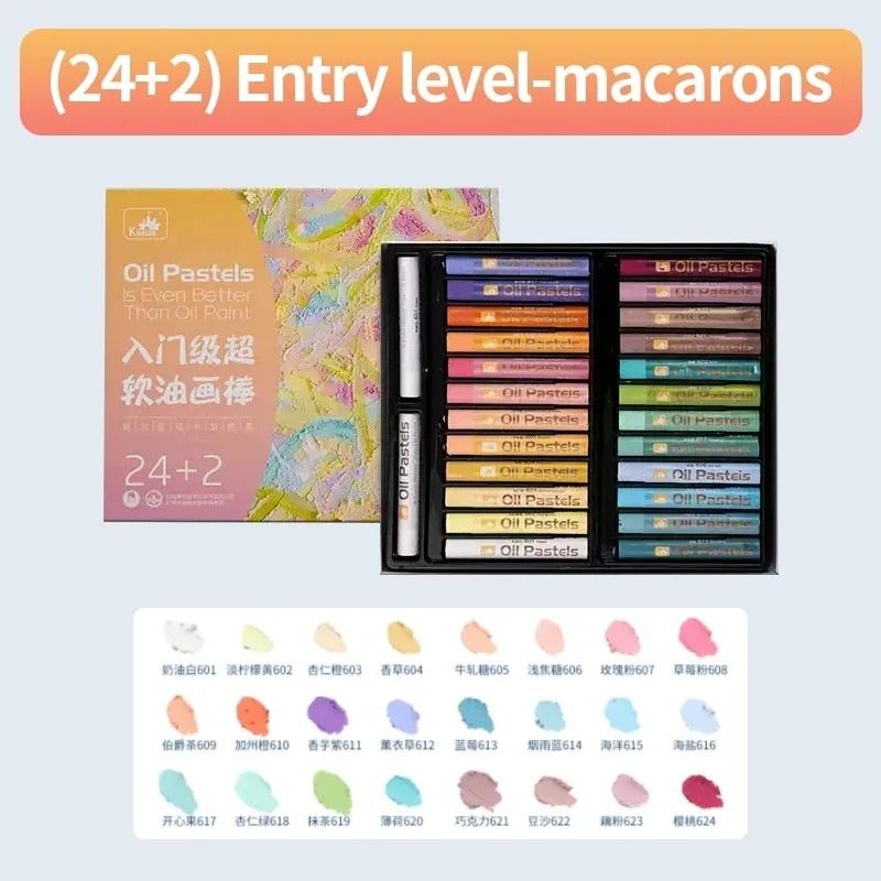 Super Soft Professional Oil Pastel Set - Vibrant Artist Grade Blending & Layering