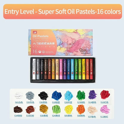 Super Soft Professional Oil Pastel Set - Vibrant Artist Grade Blending & Layering