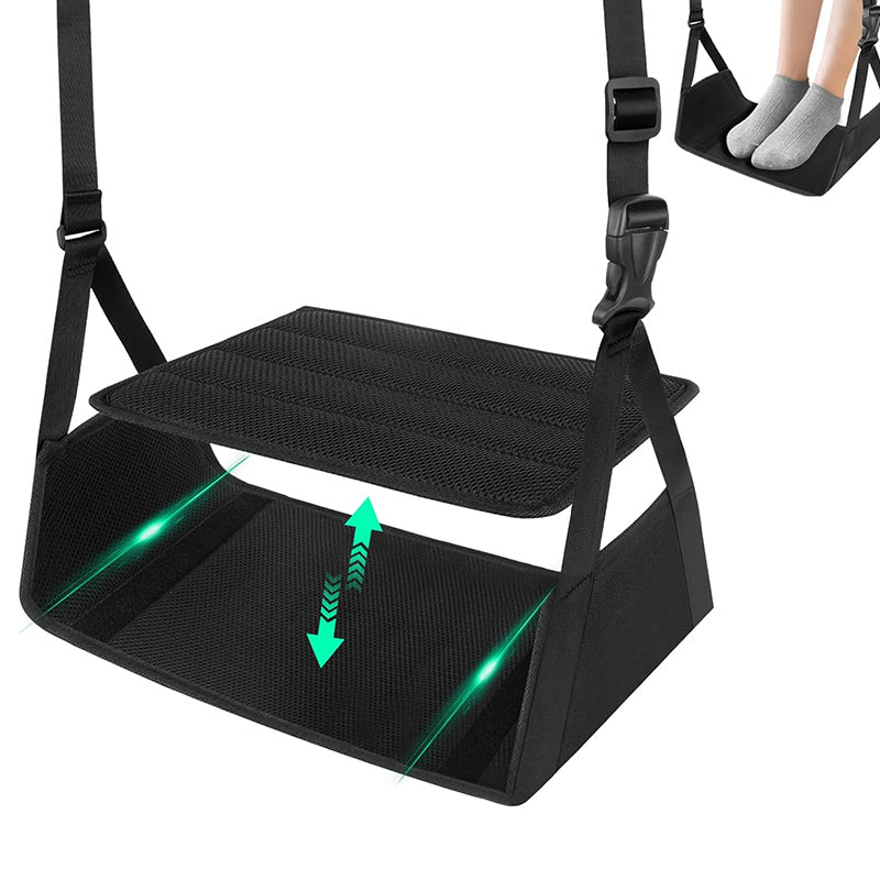 Airplane Foot Hammock with Memory Foam Adjustable Foot Rest for Travel Removable Pad for Comfort