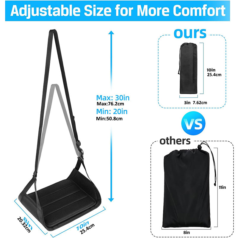 Airplane Foot Hammock with Memory Foam Adjustable Foot Rest for Travel Removable Pad for Comfort