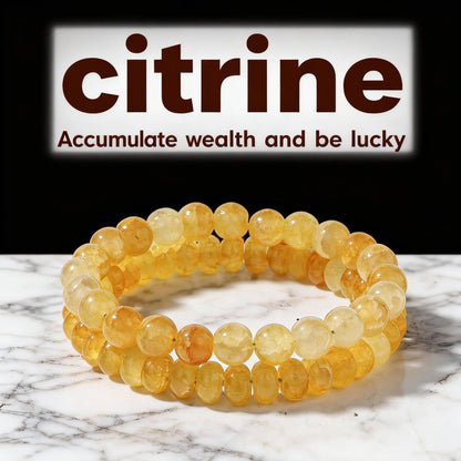 Citrine Bracelet for Wealth and Positivity – Feng Shui Beaded Crystal Bracelet