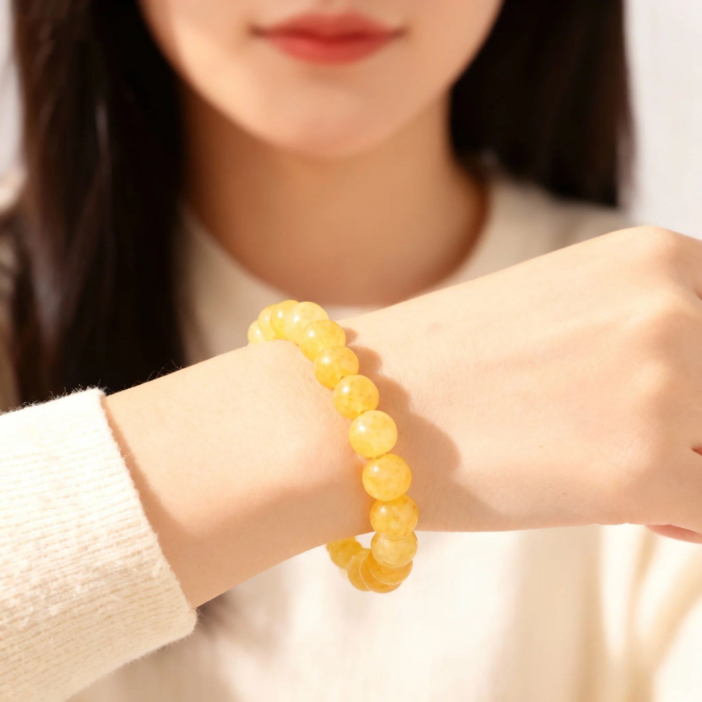Citrine Bracelet for Wealth and Positivity – Feng Shui Beaded Crystal Bracelet