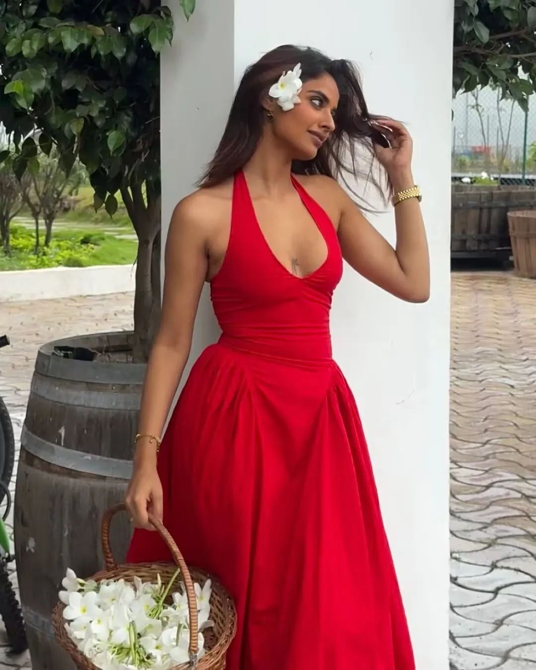 Elegant Backless Halter A Line Midi Summer Dress for Women