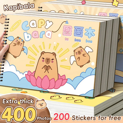 Kawaii Capybara Picture Book A4 Thickened Blank Sketch Art Drawing Supplies for Students
