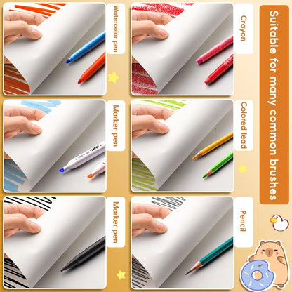 Kawaii Capybara Picture Book A4 Thickened Blank Sketch Art Drawing Supplies for Students