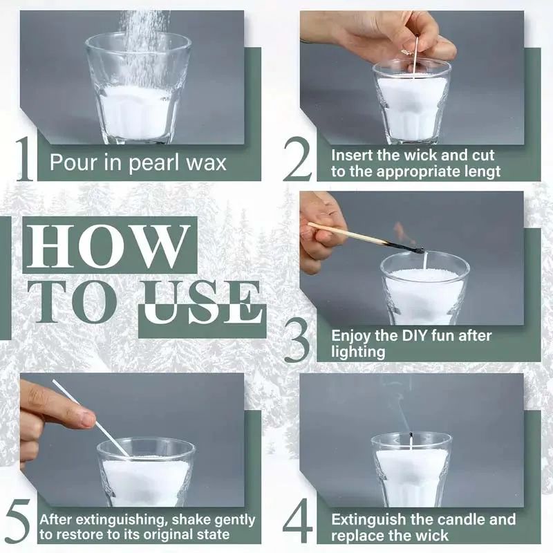 Pearl Candle Wax DIY Candle Making Kit with Wicks 200g 500g