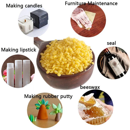 Natural Granular Beeswax Pellets DIY Craft and Furniture Polish Material