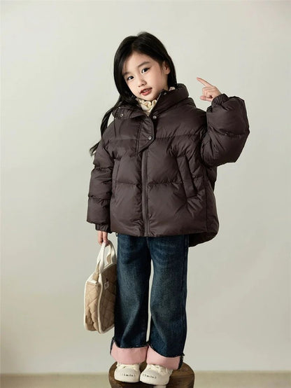 Kids Winter Hooded Puffer Jacket – Warm Cotton-Padded Coat for Boys & Girls (3–12Y)