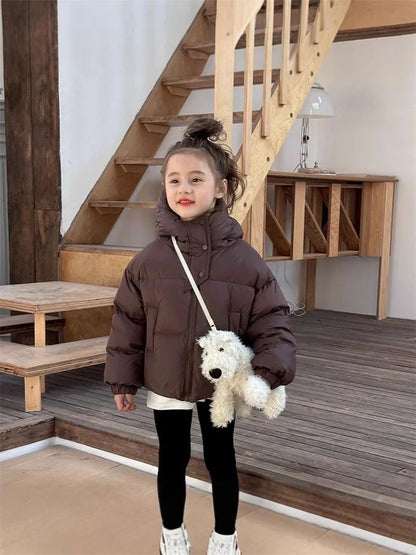 Kids Winter Hooded Puffer Jacket – Warm Cotton-Padded Coat for Boys & Girls (3–12Y)
