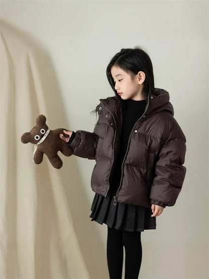 Kids Winter Hooded Puffer Jacket – Warm Cotton-Padded Coat for Boys & Girls (3–12Y)