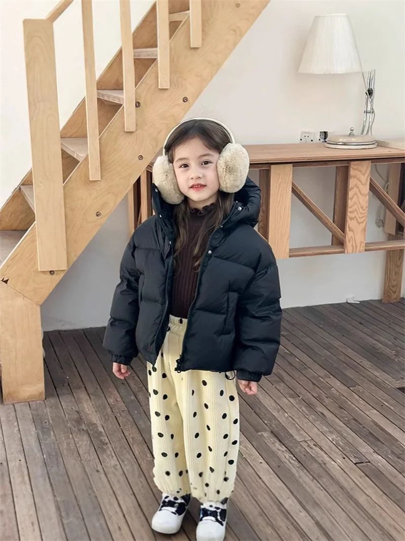 Kids Winter Hooded Puffer Jacket – Warm Cotton-Padded Coat for Boys & Girls (3–12Y)