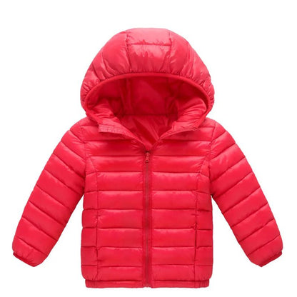 Kids Winter Hooded Puffer Jacket – Warm Cotton-Padded Coat for Boys & Girls (3–12Y)