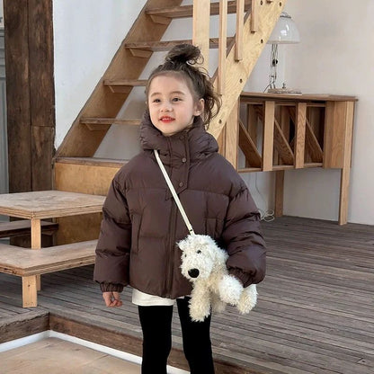 Kids Winter Hooded Puffer Jacket – Warm Cotton-Padded Coat for Boys & Girls (3–12Y)