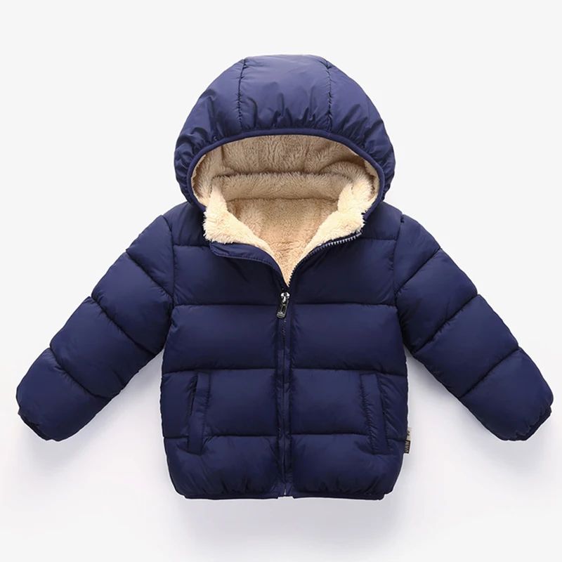 Kids Plush Fur Hooded Winter Jacket – Thick Warm Cotton-Padded Coat for Boys & Girls (3–6Y)