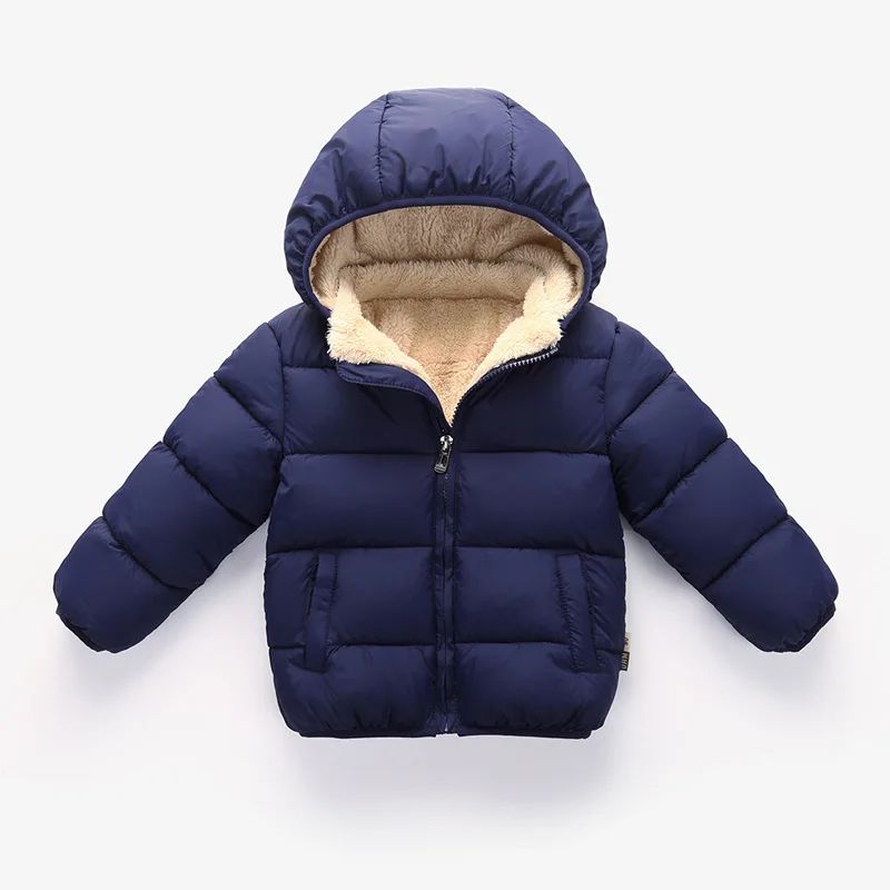 Kids Plush Fur Hooded Winter Jacket – Thick Warm Cotton-Padded Coat for Boys & Girls (3–6Y)