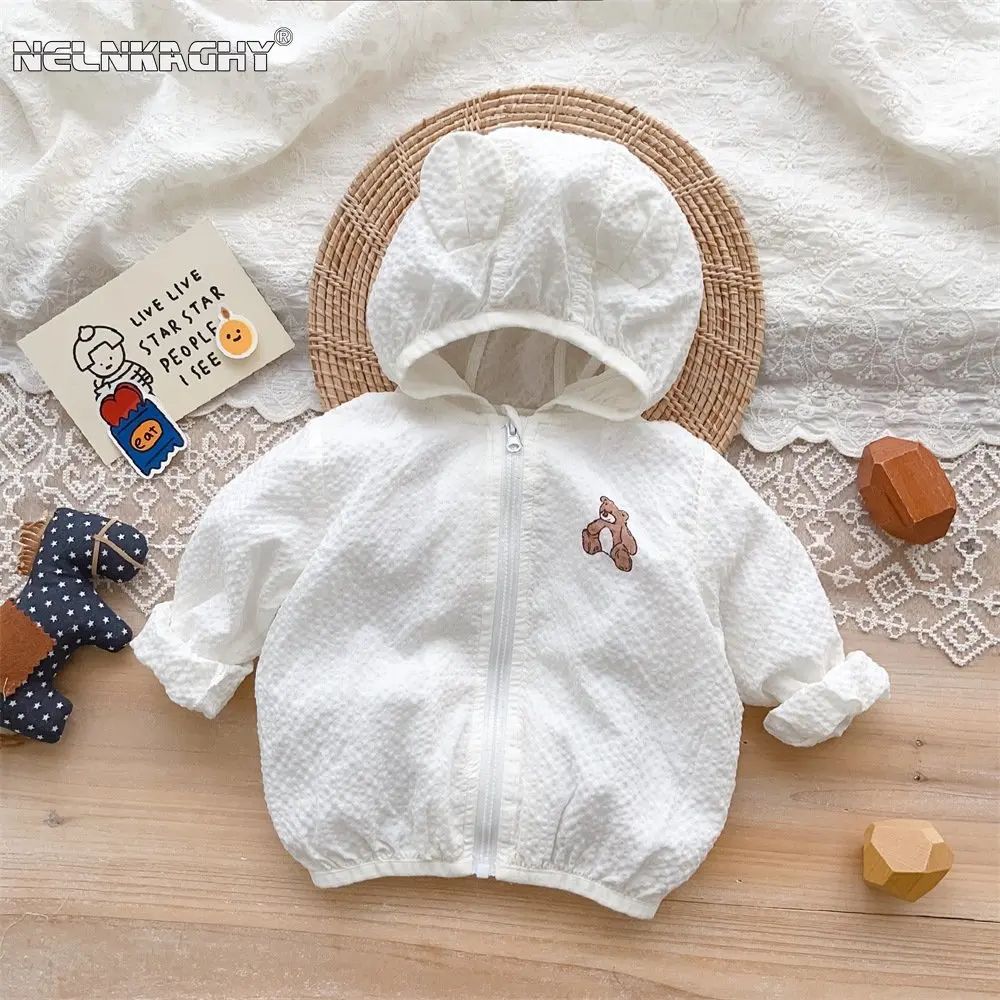 Cute Bear Baby Sun Protection Jacket – Lightweight UV Protective Coat for Infants & Toddlers